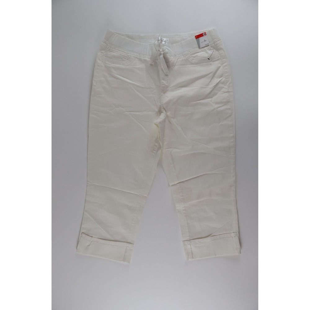 Just Be Cropped Pants Pull On Capri Size M White Casual Summer